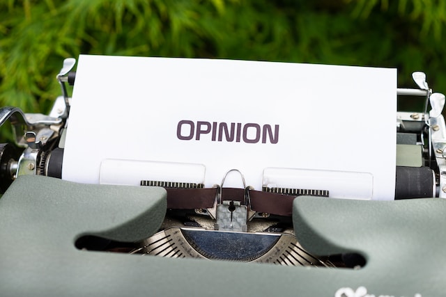 Text saying: Opinion